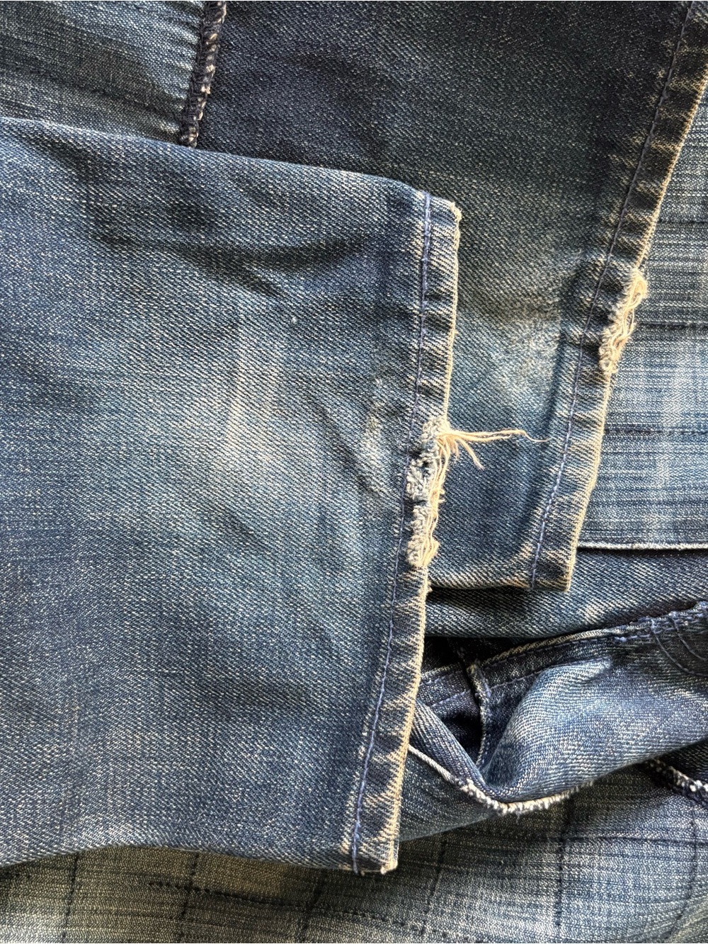 NEIGHBORHOOD Japan sz XS 28 Denim Blue Jeans Patchwork - Picture 14 of 15